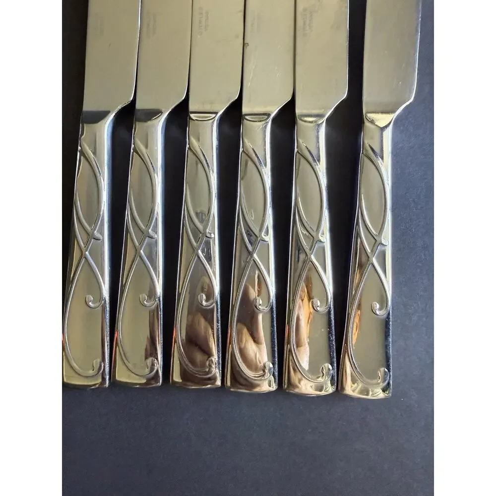 Towle 18/10 Stainless Arabesque Scroll Flatware 9 Pc Serving Lot